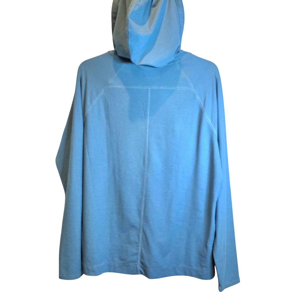 Eddie Bauer Infinity Hoodie Top Pullover Long Sleeve Womens Large Blue Stripe - Picture 3 of 12